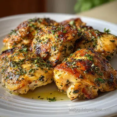 Chicken Thigh Recipe with Garlic and Herbs: Crispy Skin & Buttery Flavor Recipe Card