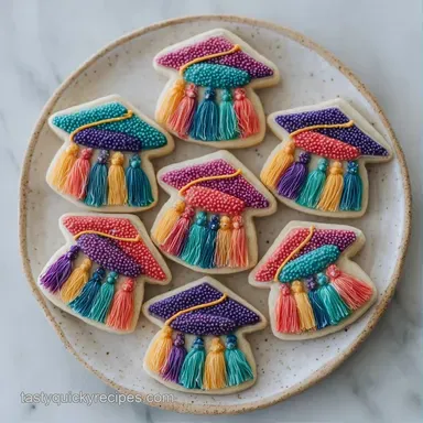 Graduation Cap Candy Cookies Party-Ready Recipe Card