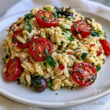 Greek Orzo Pasta Salad in 25 Minutes
