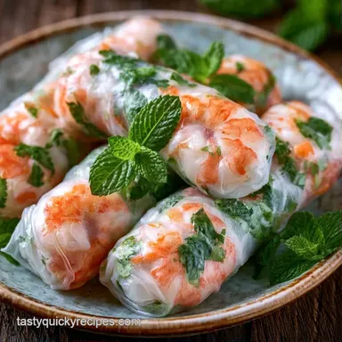 Rice Paper Rolls for 4 Servings Recipe Card