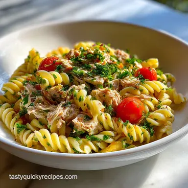 Healthy Tuna Pasta Salad in 20 Minutes: Zesty Recipe Card