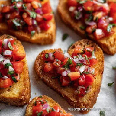 Galentines Party Food Idea with Heart Shaped Bruschetta: Crisp Recipe Card