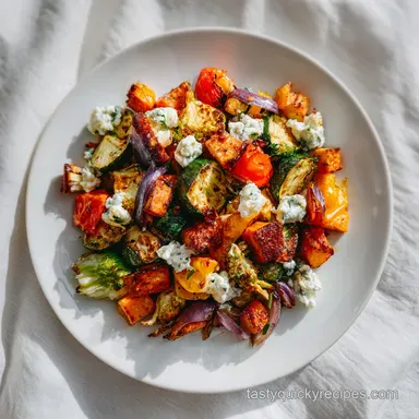 Hearty Roasted Veggie Salad for 4 Servings Recipe Card