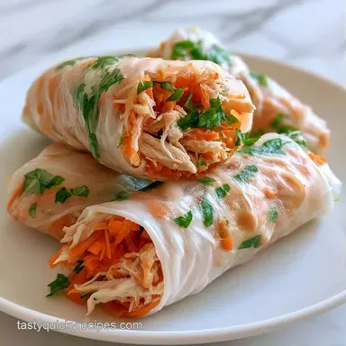 Rice Paper Wraps with Chicken Recipe Card