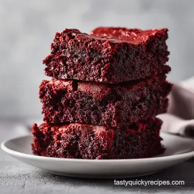 Red Velvet Brownies Recipe for 16 Servings Recipe Card
