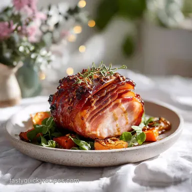 Classic Christmas Buffet Idea with Honey Glazed Ham for 14 Servings Recipe Card