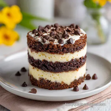 Layer Cookie Box Brownie Cheesecake in 70 Minutes Recipe Card