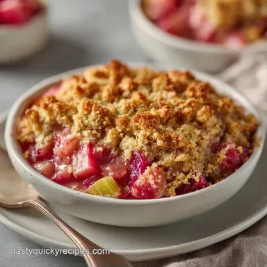 Lemon Rhubarb Crisp Recipe for 6 Servings Recipe Card
