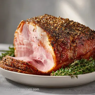 Mahogany Crusted Glazed Ham with 3-Ingredient Sauce Recipe Card