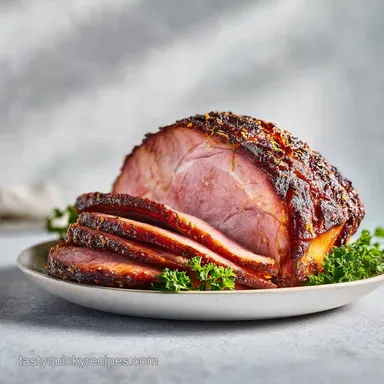 Mahogany Crusted Glazed Ham with 3-Ingredient Sauce
