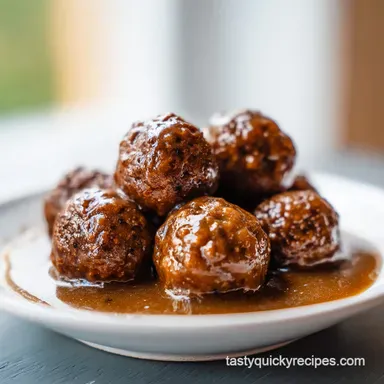 Meatballs and Gravy Recipe for 5 Servings Recipe Card
