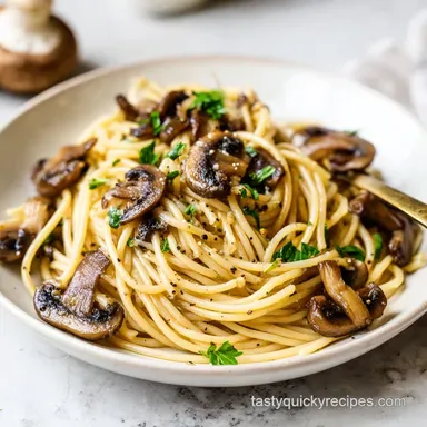 Mushroom Garlic Spaghetti in 30 Minutes