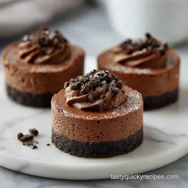 Silky Triple Chocolate Mini Cheesecakes