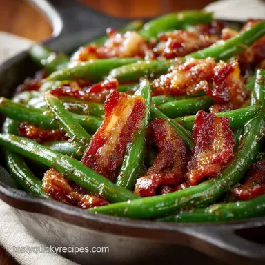 Crack Green Beans: Sticky Smoky Bacon Recipe in the Oven Recipe Card