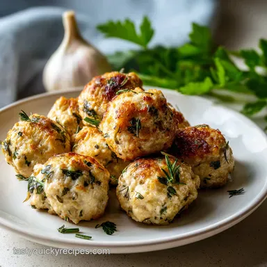 Meatballs Cooked in Oven with Garlic and Herbs: Oven-Only Baked Recipe Recipe Card