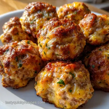 Sausage Balls Recipe: The Perfect Moist Party Nibble Recipe Card