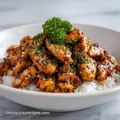 Honey Garlic Chicken with Crispy Edges in 25 M Recipe Card