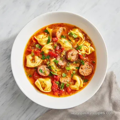 Sausage Tortellini Soup for 6 Servings Recipe Card