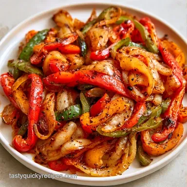 Saut&eacute;ed Bell Peppers for 4 Servings Recipe Card