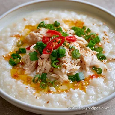Chicken Congee for 4 Servings Recipe Card
