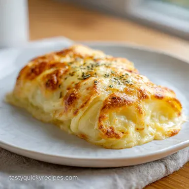 Scalloped Potato Roll for 8 Servings: Cheesy and Baked Recipe Card