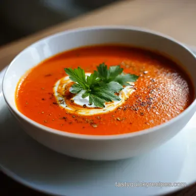 Roasted Red Pepper Soup Recipe in 30 Minutes Recipe Card