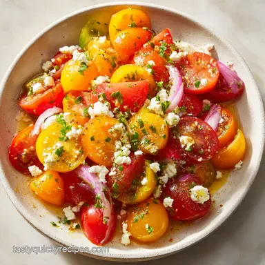 Tomato Salad with Basil in 10 Minutes Recipe Card