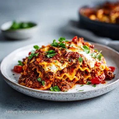 Skillet Lasagna Recipe: Quick Meal in 35 Min Recipe Card