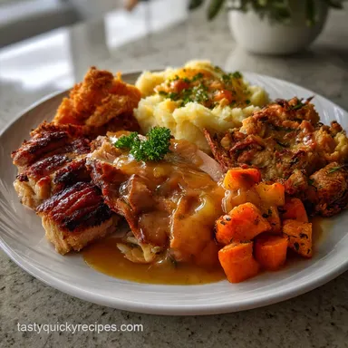 Thanksgiving Soul Food Plate Heartwarming Classic with Roasted Turkey