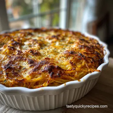 Spaghetti Pie Recipe: Crispy Baked Pasta Dinners Recipe Card
