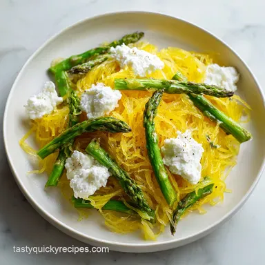 Asparagus Ricotta Spaghetti Squash for 4