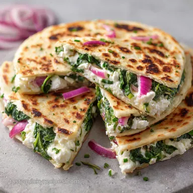 Mediterranean Quesadilla with Spinach and Feta in 15 Minutes