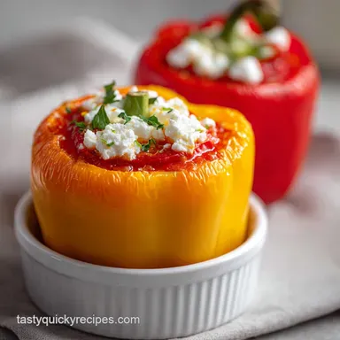 Stuffed Bell Pepper Recipe: Sausage & Rice Recipe Card