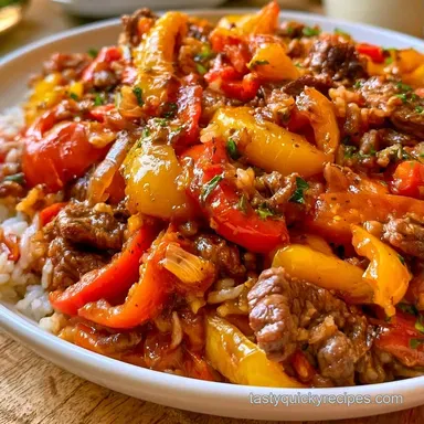 Stuffed Pepper Skillet One-Pot Recipe Card
