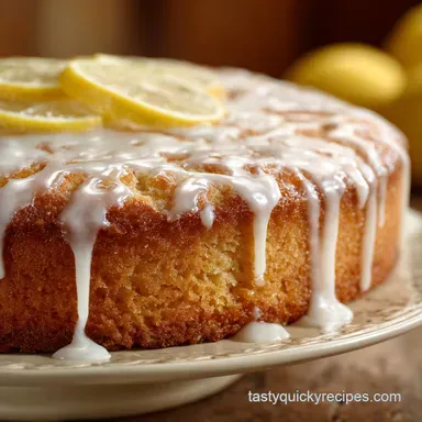 Sugar Free Lemon Cake with Glaze Moist Crumb Zero Carbs Recipe Card