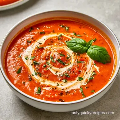 Tomato Basil Soup for 6 Servings Recipe Card
