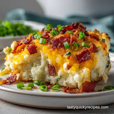 Twice Baked Potato Casserole for 8 Servings Recipe Card