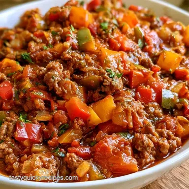Unstuffed Bell Peppers: One-Pot Recipe Card
