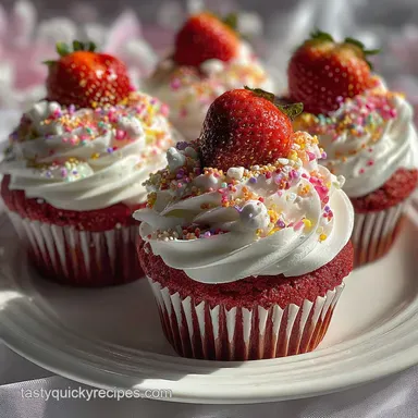 Valentines Day Cupcakes: Intense Strawberry Flavor Recipe Card