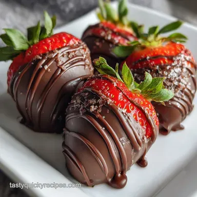 Valentines Strawberry Idea with Dark Chocolate Cover - Glossy Finish