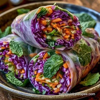 Vegetarian Rice Paper Rolls Air Fryer Recipe Card