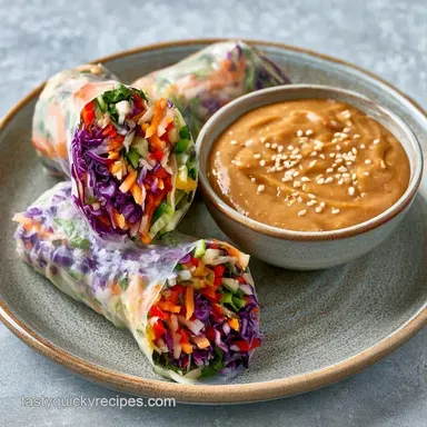 Vegetarian Salad Rolls Peanut Sauce - 18m Recipe Card