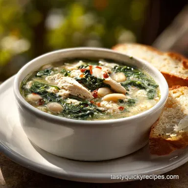 Turkey White Bean Spinach Soup in 30 Minutes Recipe Card