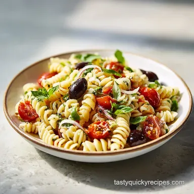 Italian Pasta Salad for 8 Servings in 25 Minutes Recipe Card