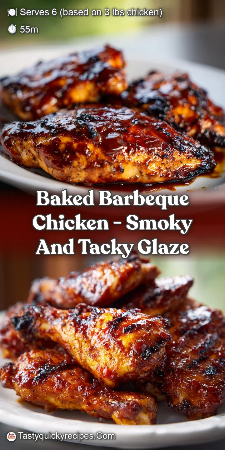 Close-up of a juicy piece of barbeque chicken, showing the crispy, caramelized skin and succulent meat with a shiny, rich,...