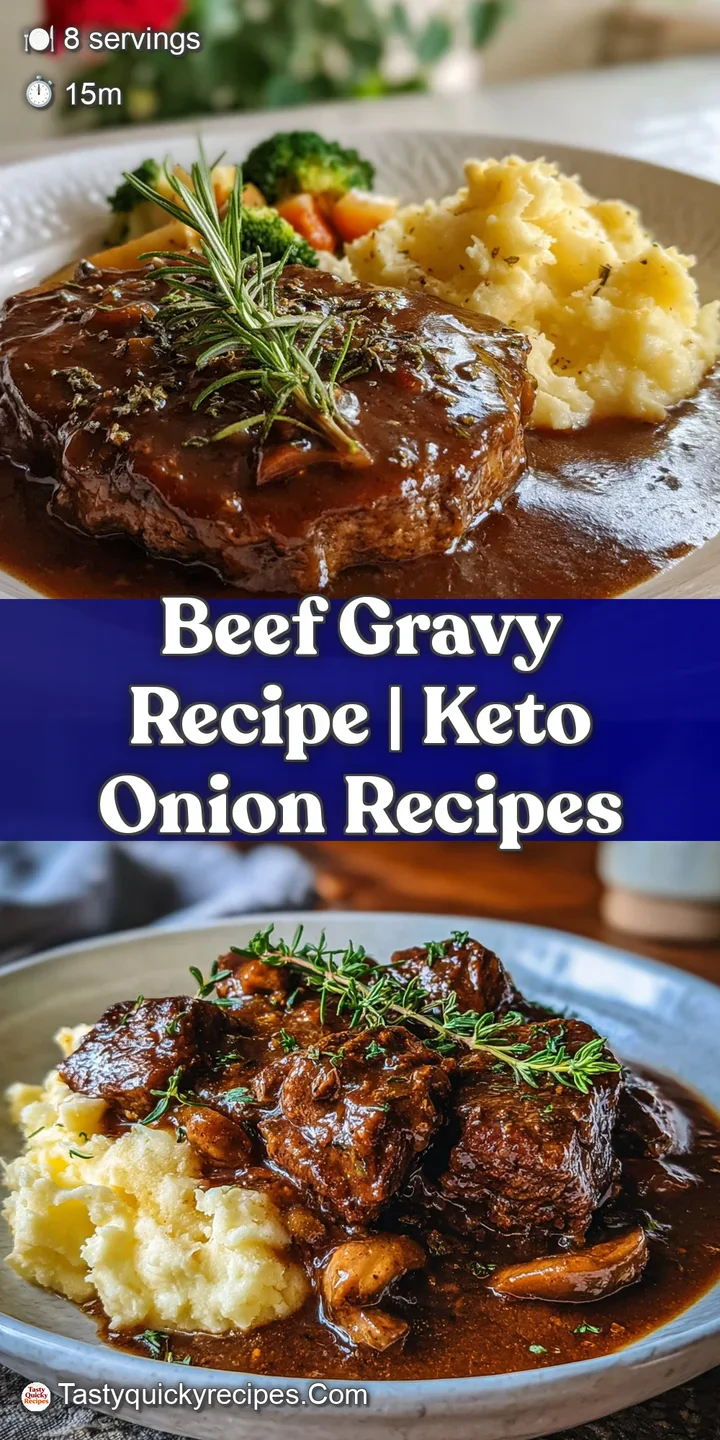 Close-up of thick, velvety gravy cascading over tender beef. Hints of herbs & spices create a tempting, comforting, warm d...