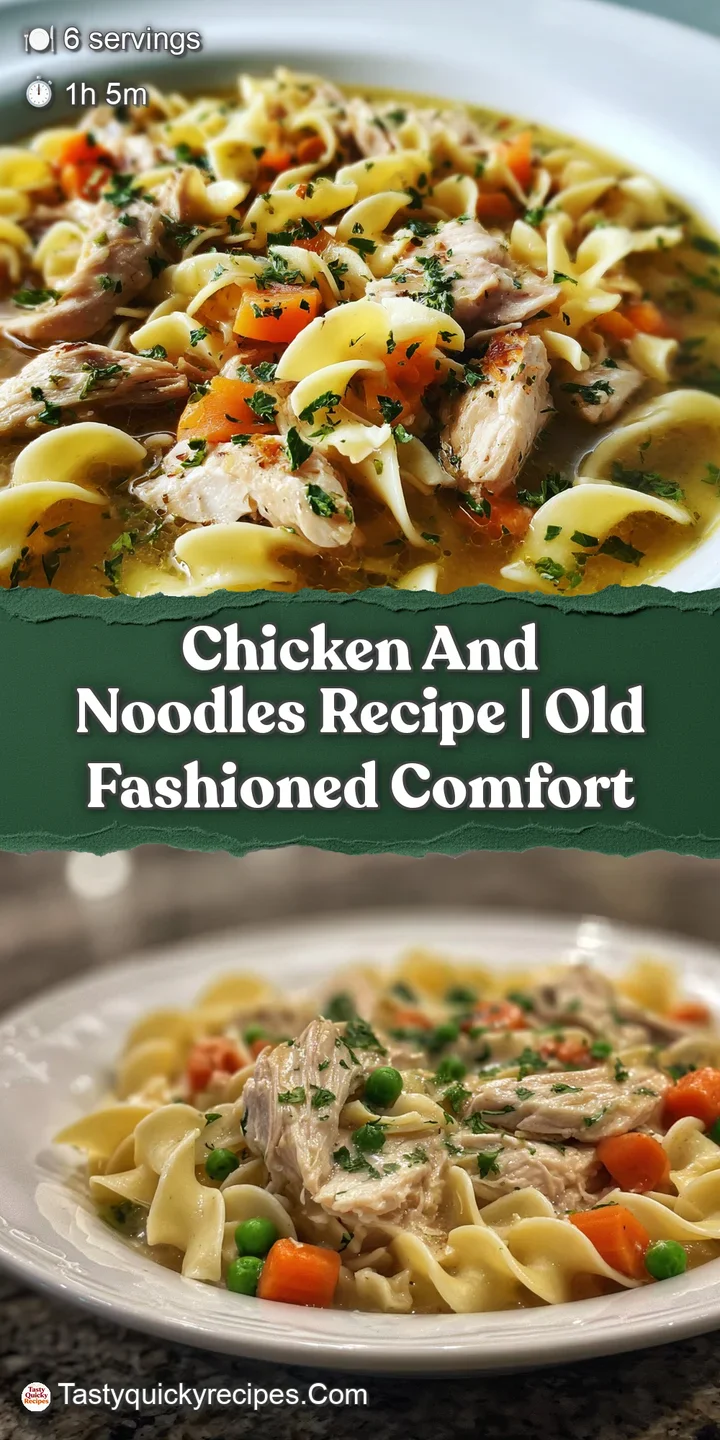 Close-up of tender chicken and plump noodles glistening in a rich, creamy sauce; comfort food perfection.