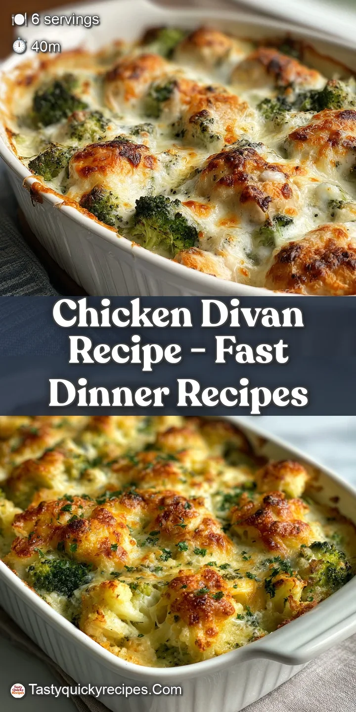 Close-up of bubbling, cheesy chicken divan. Crispy golden-brown topping, inviting creamy texture, and visible steam.