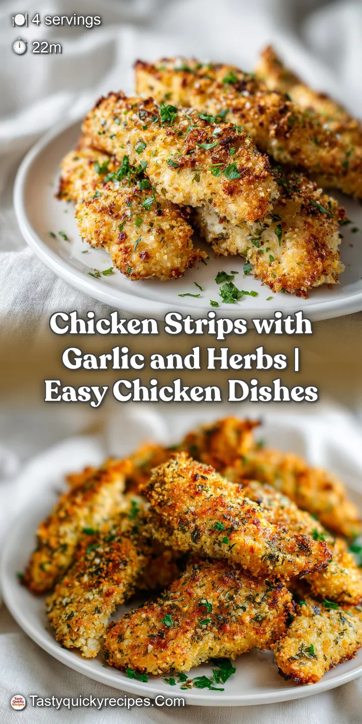 Close-up of a succulent, golden-brown chicken strip with visible herbs, boasting a tender texture.