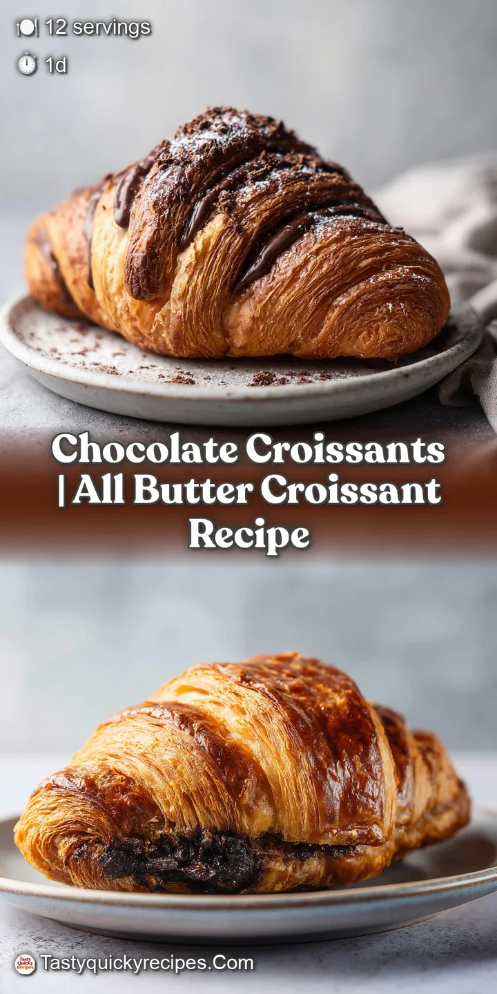 Close-up of a rich chocolate croissant, showing dark chocolate filling oozing out.